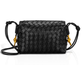 GASSDA Woven Crossbody Bags for Women,Woven Purses Small Shuoulder Bag for Women Woven Leather Handbags Purses for Women (Black)
